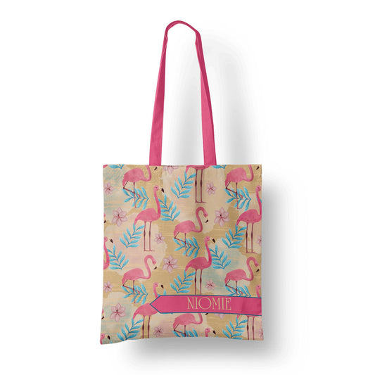 Tote: Pink Flamingo Tote Sam + Zoey