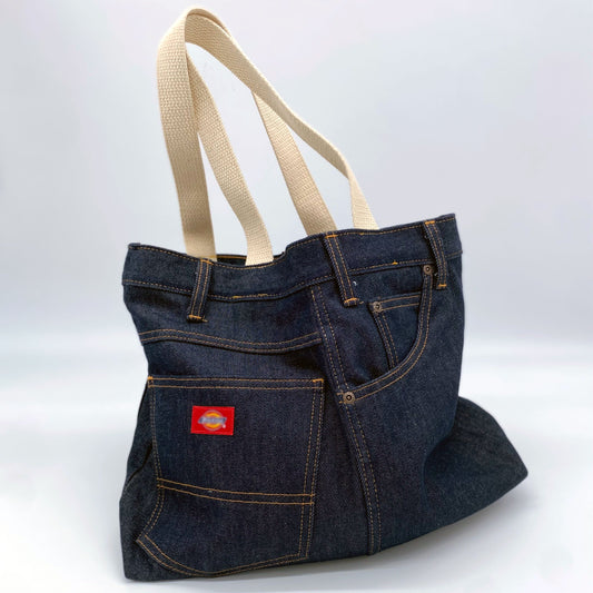 Upcycled Denim Tote + Cosmetic Bag Set of 3